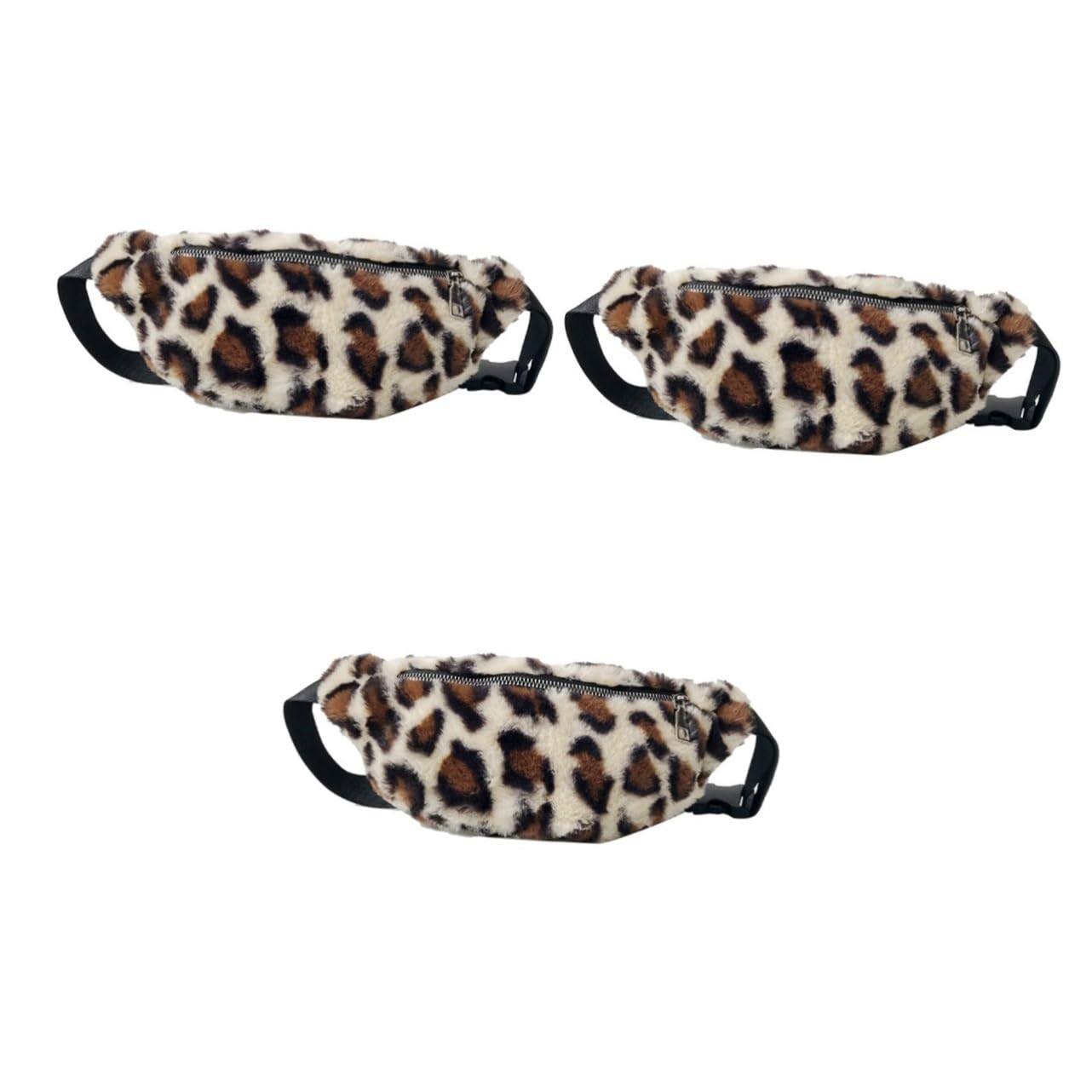 VALICLUD 3piezas Riñonera De Leopardo Para Mujer Cierre Bolsa De Hombro y Cruzada Para Viajes y Actividades Diarias y Duradera