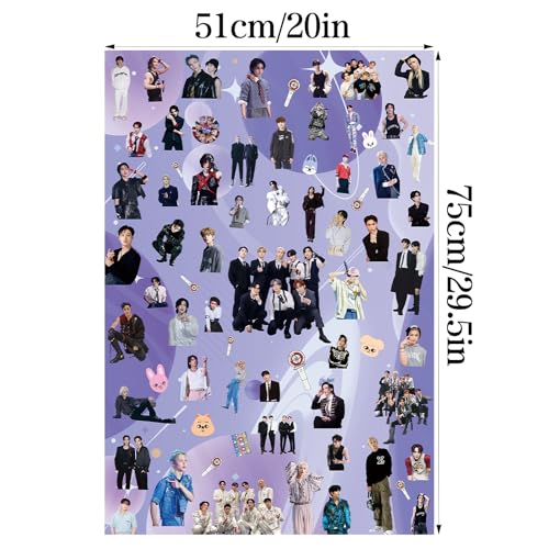 Cartoon Geschenkpapier, 5 Stück Kpop Geschenkpapier Geburtstag, 51 * 75cm Geschenk Papier Pack, WlsqDE für Kindergeburtstag, Party Aufbewahrung, Festliche Dekoration