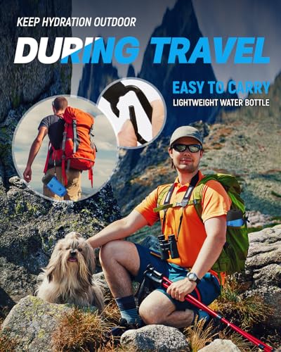 FICUSWIN Dog Water Bottle Portable, 28oz Water Bottle for Dogs, Dog Travel Water Bottles for Car, Patented Leak-Proof Pet Water Dispenser for Outdoor Walking, Hiking, Food Grade Silicone, Klein Blue - Image 3