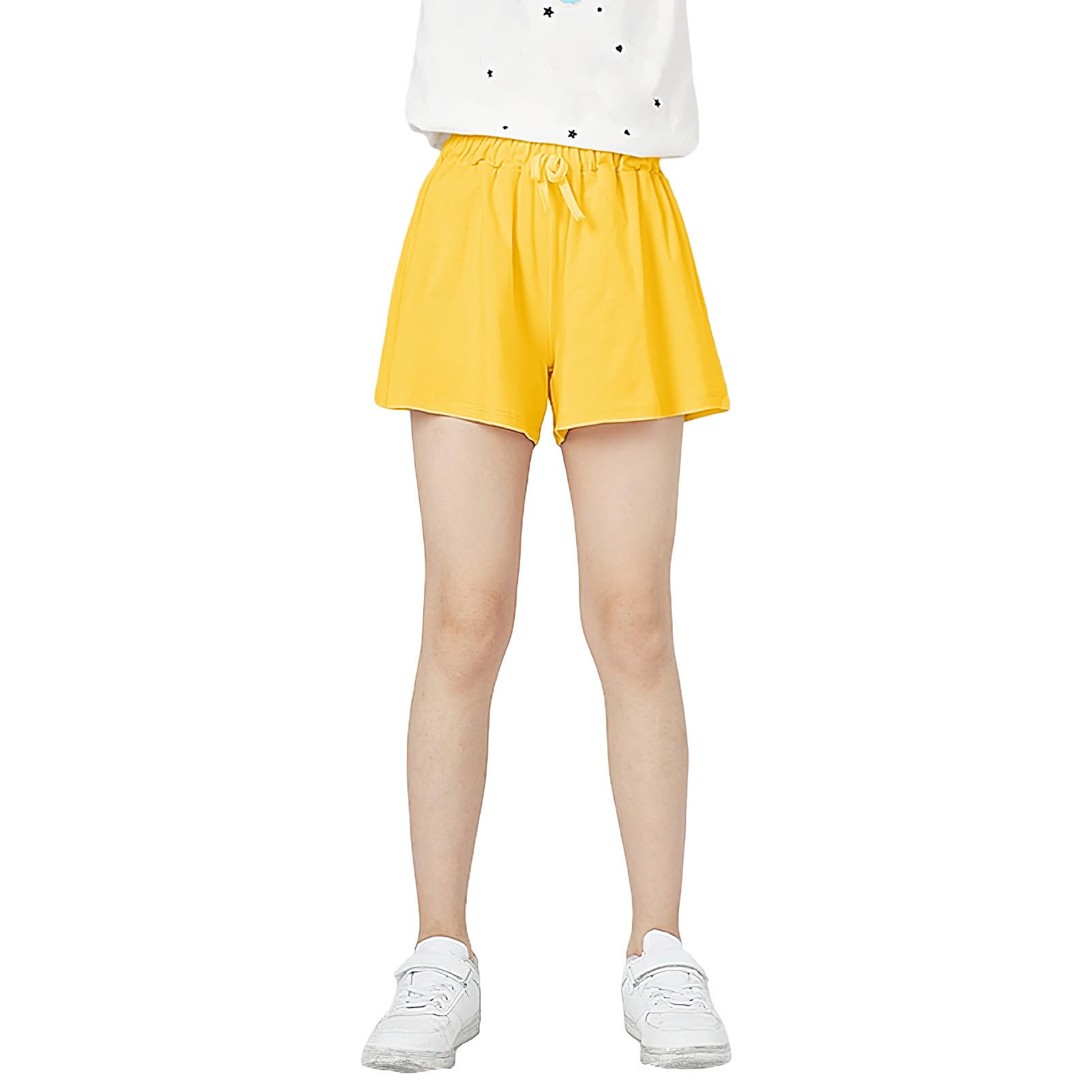 amropi Short Fille Lot de 3 Rayé en Coton Shorts et Bermudas Sport Court Pantalon pour 3-11 Ans