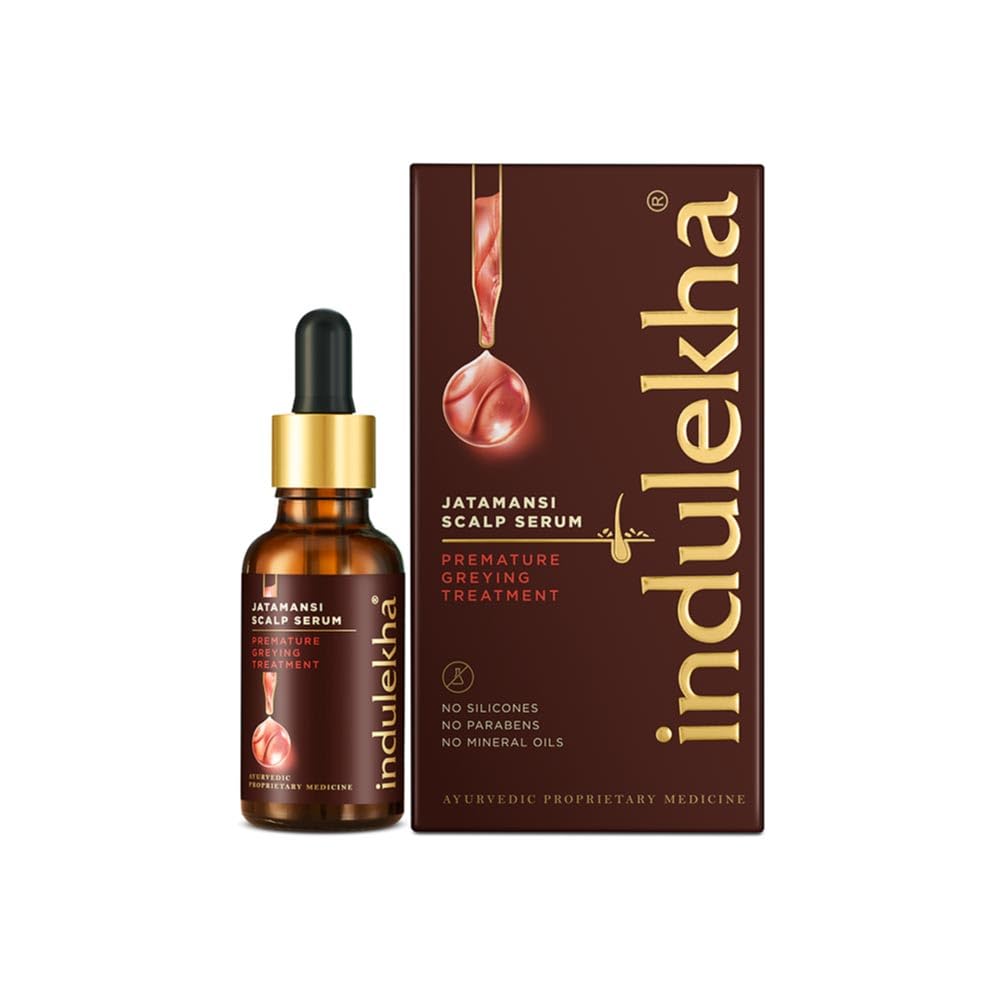 Indulekha Jatamansi Premature Greying Treatment Scalp Serum 30ml | Ayurvedic Serum for treating Premature Greying-image-1