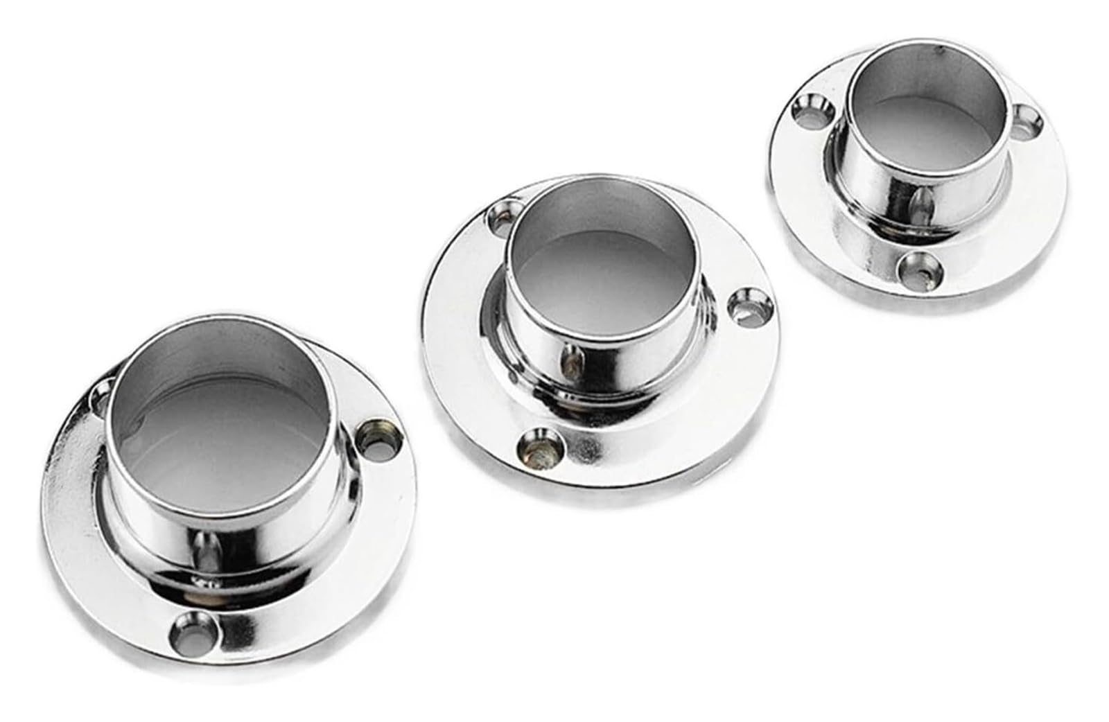 QRLKJHGFA Round Wardrobe Brackets Sockets, 2 pcs Stainless Steel Pipe Flange Bracket For Hanging Clothes Rod 19-25mm(19mm)
