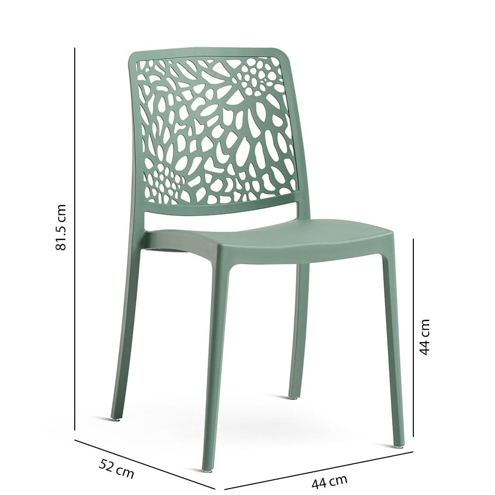 SIEDITI FUORI E DENTRO Chaises de Jardin en polypropylène avec Fibre de Verre, chaises empilables pour extérieur ou intérieur, Design Moderne et Naturel - Sole (6 chaises, Vert Sauge)