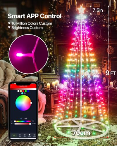 Lphianx 9Ft Lighted Christmas Tree, 265 RGB LEDs - image 2