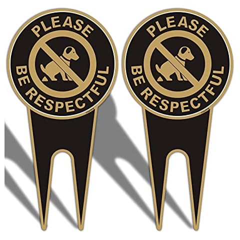 Folyming 2 Pack No Dog Poop Yard Signs Double Sided Please Be Respectful Sign 6 x 12 Inches No Poop & Pee Dog Yard Warning Sign Sturdy Weather Resistant UV Protect Durable Ink Easy to Install Cover
