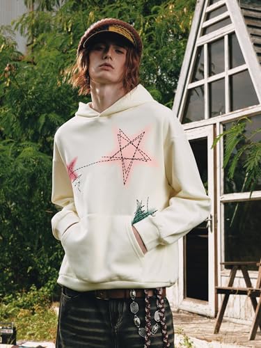 Aelfric Eden Mens Graphic Varsity Hoodies Graffiti Line Star Unisex Colorful Printing Oversized Casual Streetwear Tops3