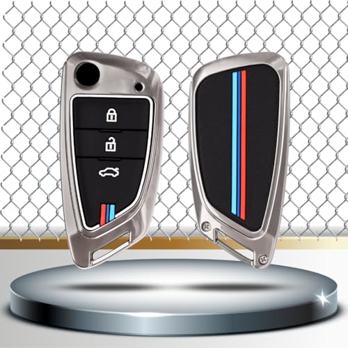 Image of KEYCEPT Metal Alloy Key Cover Compatible with Universal Models with xhorse df 3 Button Remote flip Key (Cover).