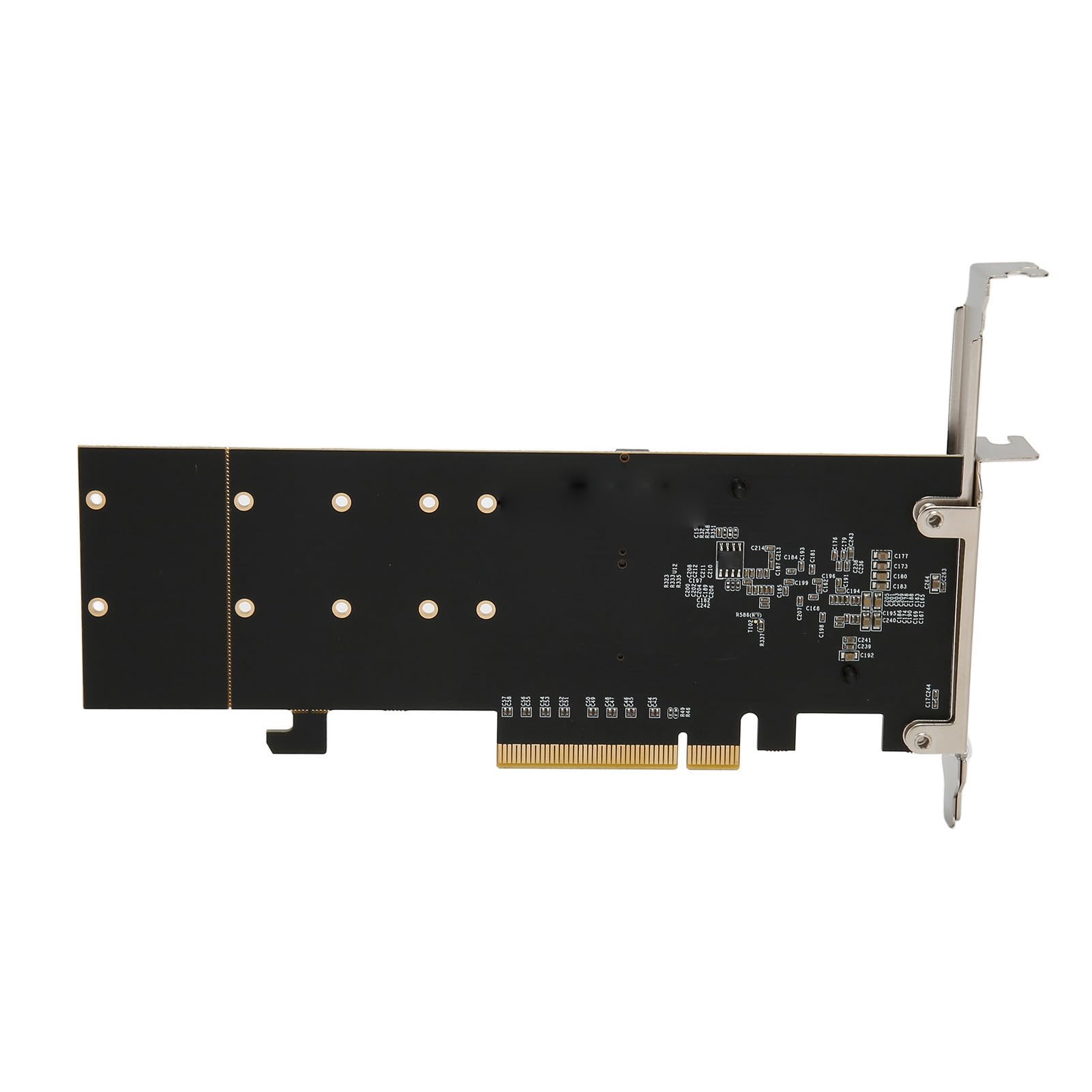 Tarjeta Adaptadora Dual M.2 Pcie Nvme, M.2 Nvme NGFF SSD a Tarjeta PCI e 3.1 Gen3 X8 X16, Chip ASM1812 con Funcionalidad de Horquilla Pcie, Compatible con Todas Las Unidades de Estado Sólido