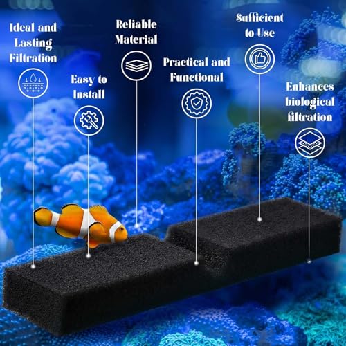 Image of Ziliny 30 Packs Replacement Foam Filter Pads Compatible with Fluval Fx4 Fx5 Fx6 Canister Filter, Aquarium Foam Filters Media, 30ppi Aquarium Bio Sponge Foams Filters Pads Black