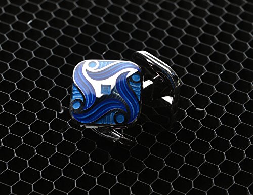 Mancuernillas Cuadradas Azul y Plata para Hombre miniatura 5