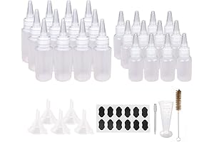 24pcs Plastic Squeeze Bottles with Twist Cap (12pcs 30ml; 12pcs 60ml)
