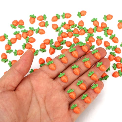 Lyreh 210Pcs Mini Carrots, Resin Mini Easter Carrot Decor For Crafts Small Tiny Resin Decoration Supplies Easter Ornaments Home Office Micro Landscaping Party Decorations