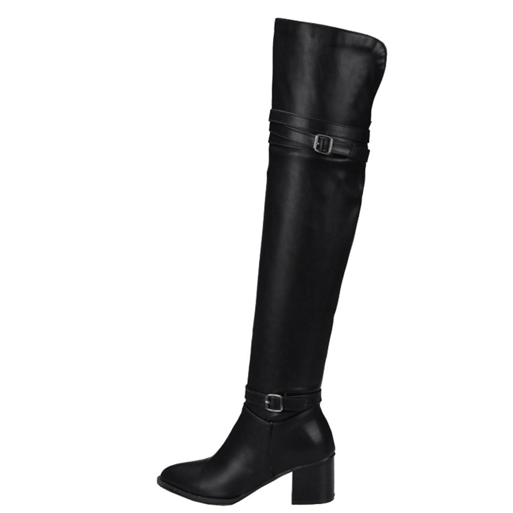 Bottes hautes pour femme - Bottes hautes à talon bloc - Bottes longues