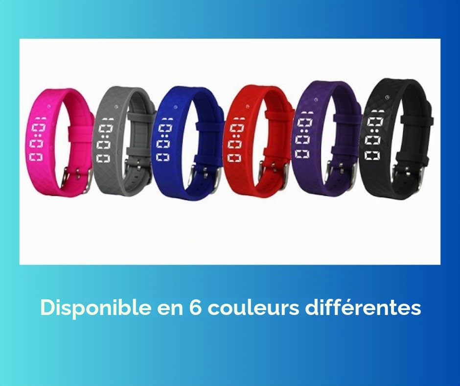 Montre vibrante à Pivotell grise avec rappel de pilule - Jusqu'à 12 alarmes quotidiennes - Rechargeable (chargeur USB inclus)