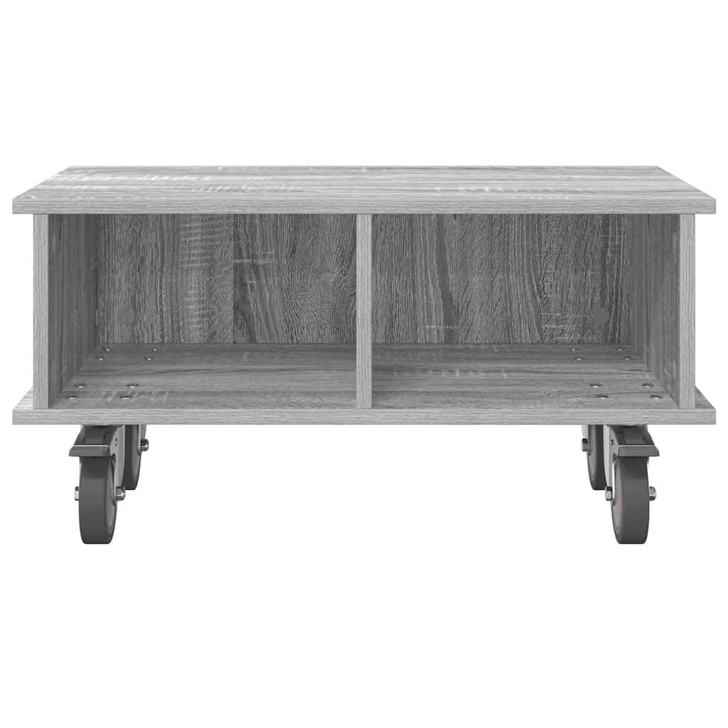 TV-Ständer Graues Sonoma Holzwerkstoff 68,5 x 35 x 35 cm mit Stauraum und Kabelmanagement für Wohnzimmer, Gaming Ecke, Schlafzimmer, modernes Lowboard Sideboard