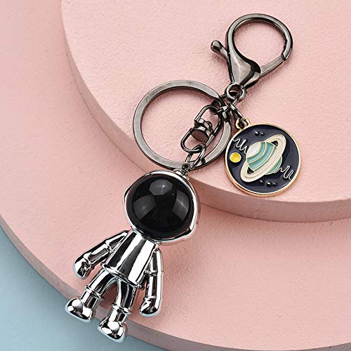 Hongtai Leuke acryl robot ruimteman sleutelhanger vrouwen mooie universum planeet sleutelhanger sieraden tas hanger sleutelhanger (Color : Silver color) - Image 6