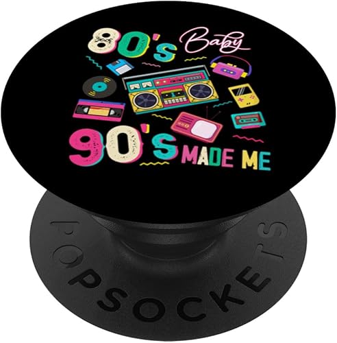 Vintage 80's Baby 90's Made Me Retro 1980s Nostalgia 1990s PopSockets Standard PopGrip