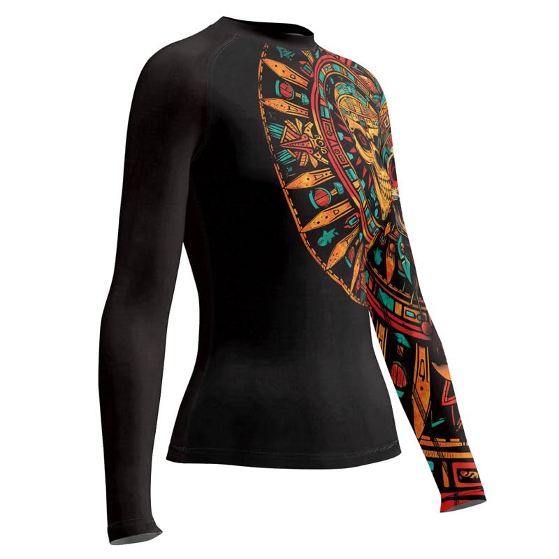 Aztec Women's Jiu Jitsu Rash Guard – High-Performance Long Sleeve Compression Shirt for BJJ, MMA & No-Gi Grappling2