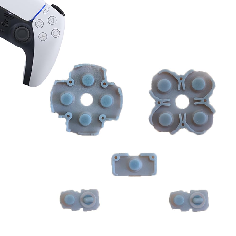 Image of 1 Set Silicone Conductive Rubber Pads Replacement for Playstation 5 PS5 Controller Parts for BDM-010 DualSense 5 L1 R1 L2 R2 Adhesive Button Changing Keypad Repair Replacement Part Tool Kit(1.0)