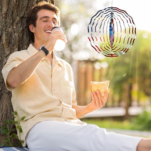 Image of FLAGWIX American Eagle Christmas Wind Spinner, 12 in Stainless Steel