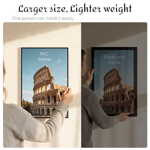 Image of QUTREY 12x18 Poster Frames 6 Packs, Black Frames 12x18 for Wall Gallery, Display 12 by 18 Posters, Photos & Art Prints Vertically or Horizontally