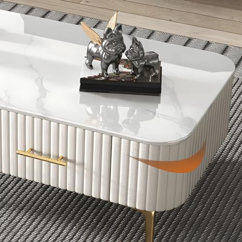 Table basse moderne blanche rectangulaire pour briser la monotonie du salon - 5