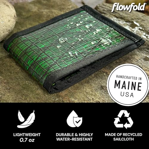 Image of Flowfold Vanguard Slim Front Pocket Bifold Wallet Green