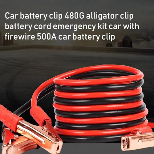 Image of Car Heavy Duty Auto Jumper Cable Booster Wire Clamp with Alligator Wire Emergency Car Battery Charging Booster Cables for Truck Battery Chargers to Start for Engine (7ft, 500 AMP)