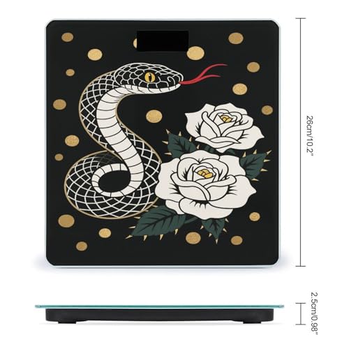 Báscula digital de baño Snake Red Flower con pantalla LED miniatura 2