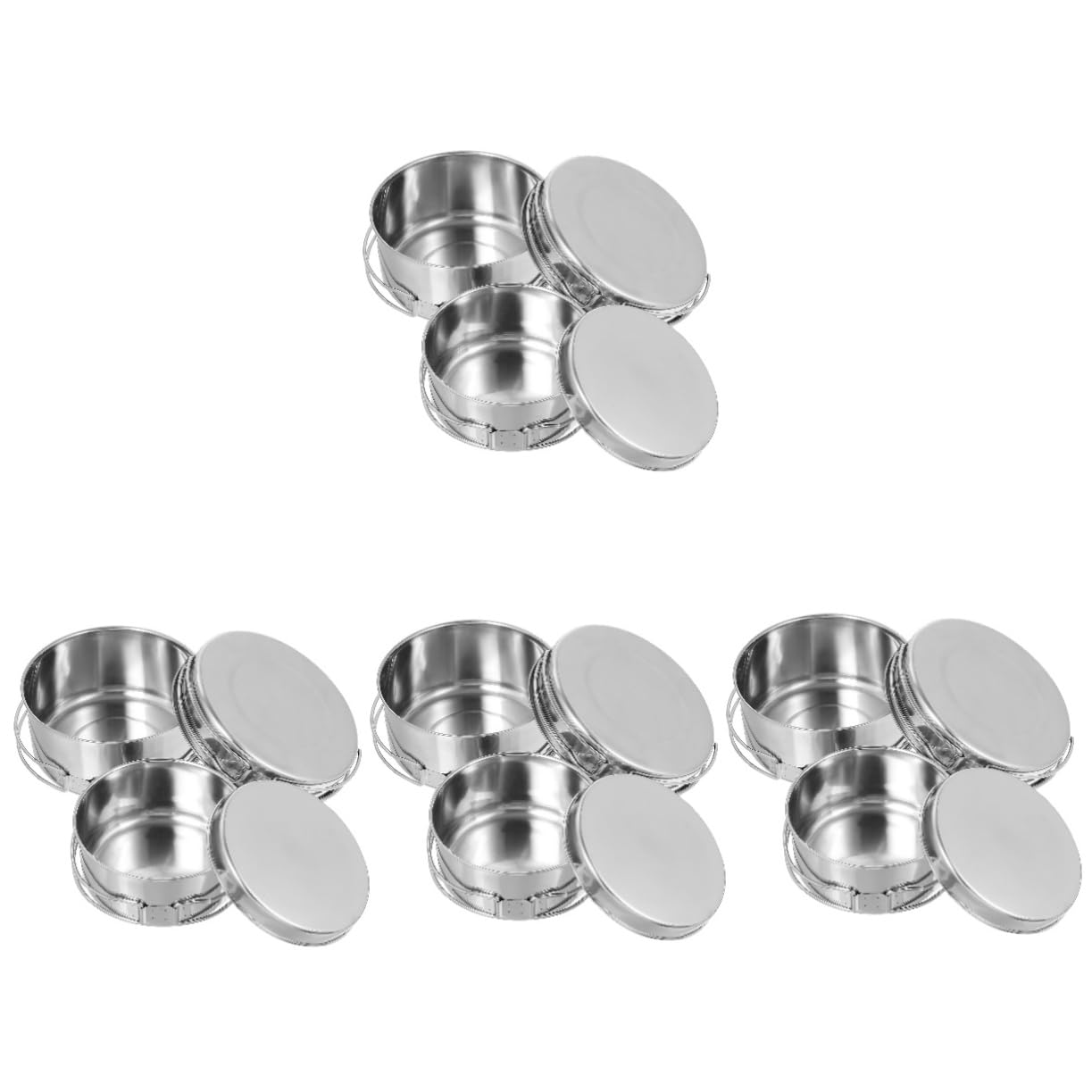 Toddmomy 16 Pcs Camping Pot Pan Set Stainless Steel Outdoor Cooking Set Stackable Cookware for Hiking and Picnic