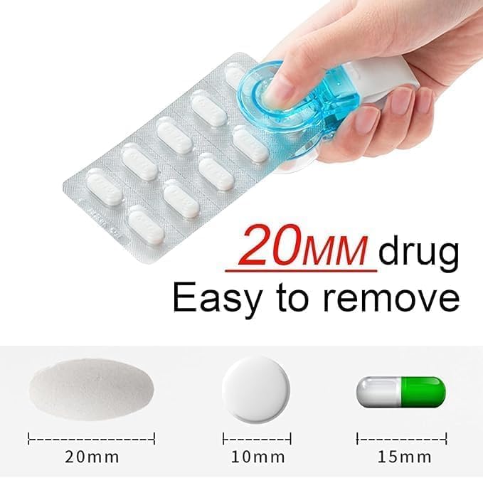 GION Portable Tablet Punch -Pill Press Opener Tool - Pill Medicine Taker for Removing Medicine From Packet For Home/Travel (1Pcs) 1