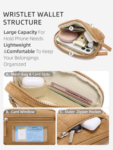 Image of WESTBRONCO Wristlet Wallets for Women - RFID Blocking Quilted Nylon Phone Wallet, Card Holder Purse for Travel & Everyday Use