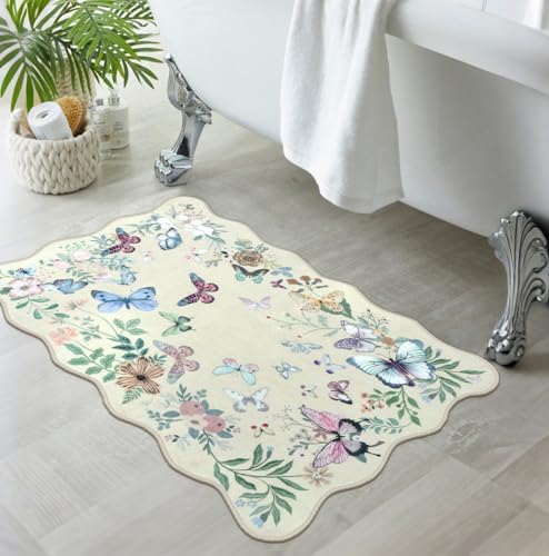 Tapete Decorativo Beige Butterfly 2x3 Pies Rugalia miniatura 6