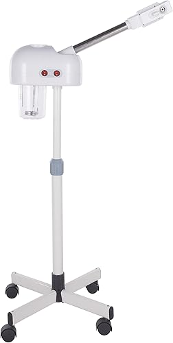 Beautystyle - Vaporizador facial de ozono profesional con ruedas con función de niebla caliente, ajustable para limpiar la piel, hidratación facial