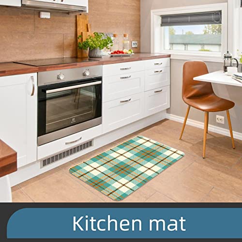 Lorvies Green Buffalo Plaid Tartan Pattern Indoor Door Mat, Non-Slip Absorbent Doormat Inside Floor Mats Area Rug For Entryway, Machine Washable Entrance Rug Outdoor 20X47 #TOP3