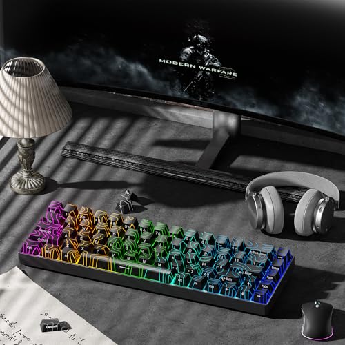 Image of XVX Black Keycaps, Doubleshot PBT Keycap Set, Backlit Topographic Keyboard Keycaps OEM Profile Compatible with 60% 65% 75% 80% 96% 100% Mechanical Keyboards-Only Key caps