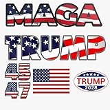 Trump MAGA Stickers with USA Flag Trump 45/47 Stickers,Trump Merchandise Bumper Stickers Decals for Car, Motorcycle, Cup, House, Windows, Laptop
