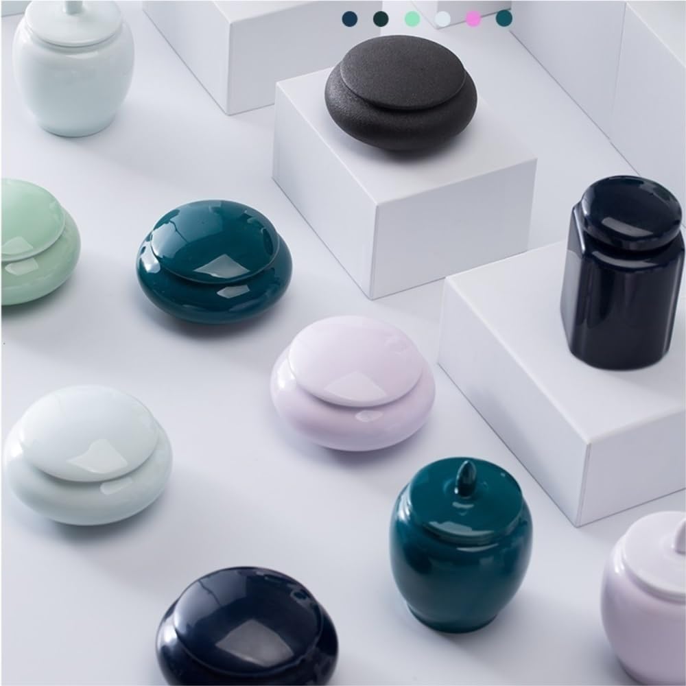 SDdPulse Serbatoio di stoccaggio del tè in ceramica piccolo barattolo sigillato contenitore per tè barattolo portatile da viaggio a casa barattolo di stoccaggio per tè Set da tè singolo barattolo