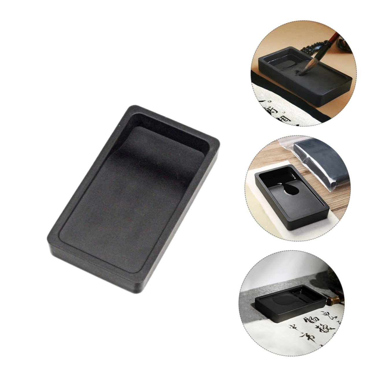 Beatifufu Portable Inkstone 2-Sided Inkslab for Calligraphy Student Writing Pad Ink Brand