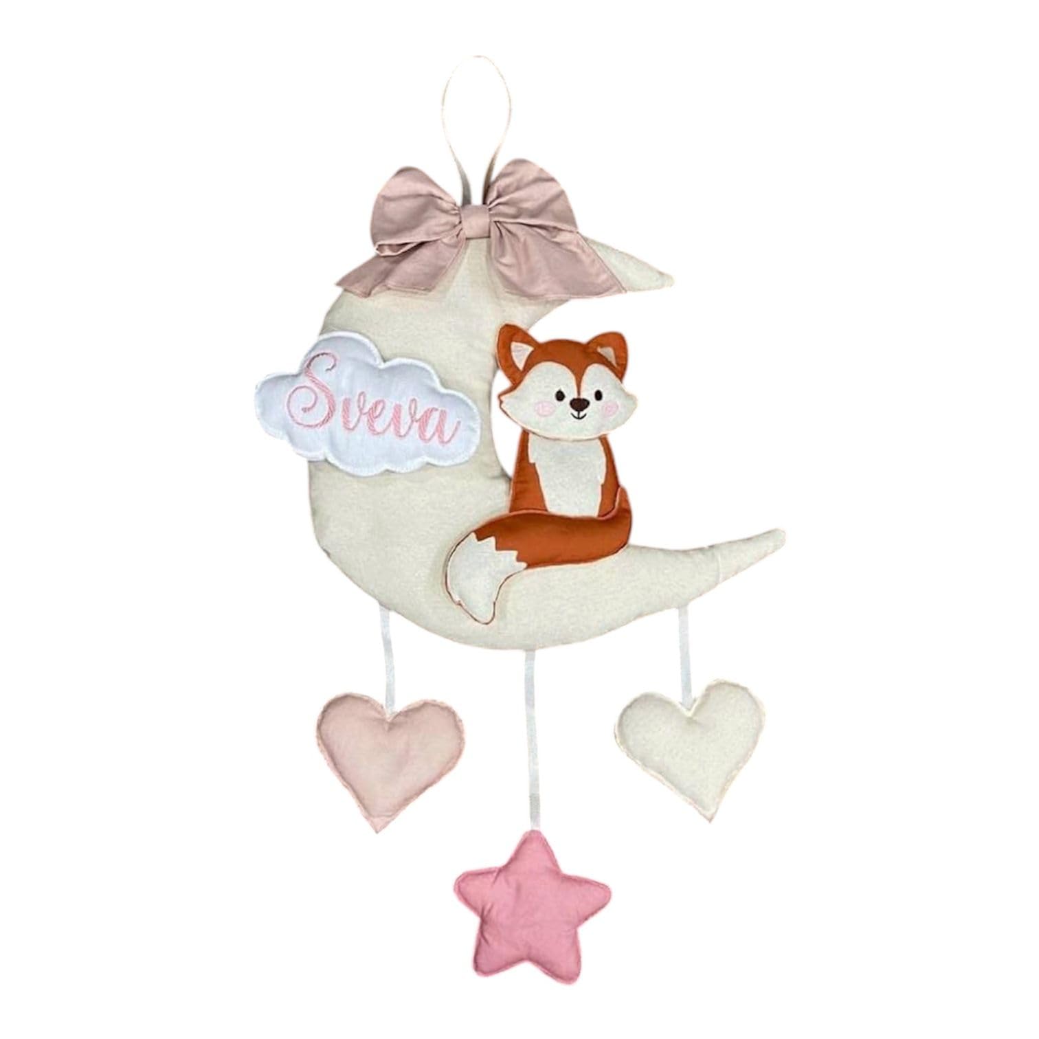 Fiocco Nascita Nuvola Tema Volpe - Personalizzata con Dettagli Rosa o Azzurro - bimba bimbo - Coccarde nascita con nome ricamato - Made in Italy - Handmade - Pri Frog