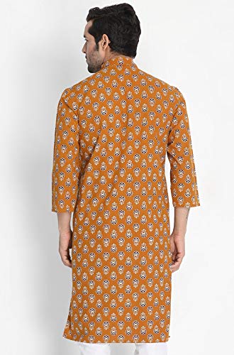 Image of VASTRAMAY Men's Navy Blue Cotton Kurta