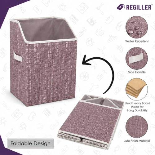 Image of 75 Liter Non Woven Laundry Basket with 2 Side Pockets for Socks and Handkerchief |Foldable Clothes Storage Bin Organizer for Dirty Clothes, Kids Toys, Bedroom & Bathroom (red cross)