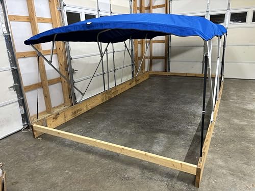 Cypress Rowe Outfitters SunPro Series, Lab Certified 50+ UPF Double Pontoon Boat Bimini Top, Blue, 17' Long, 8 1/2' Wide, fits 97-103