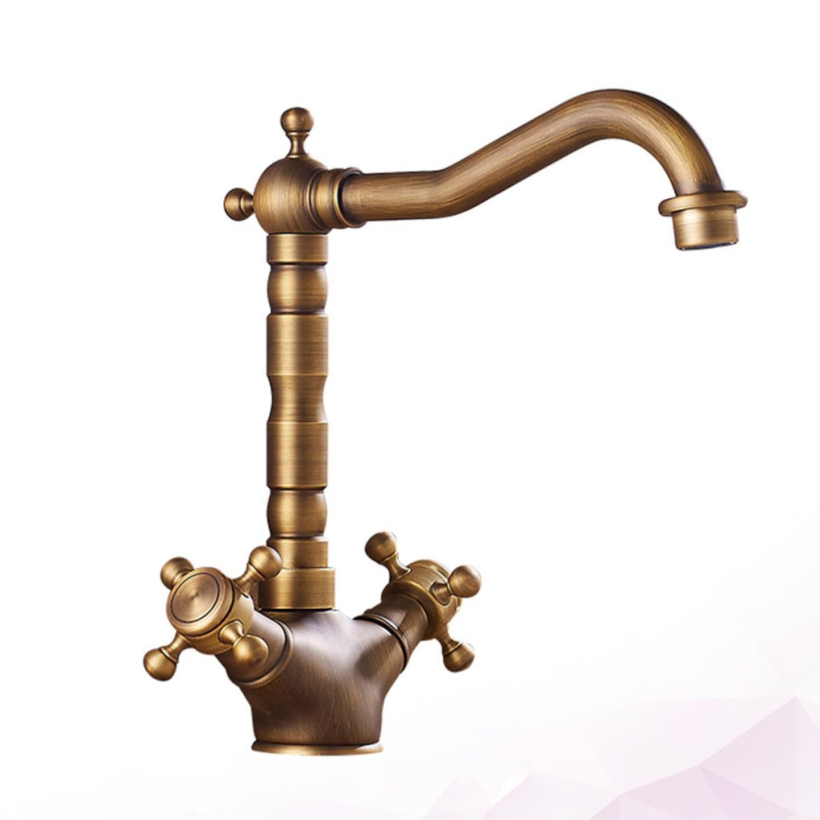 Rubinetto da Lavello Cucina Doppio Comando, Caldo Freddo, Oro, Rame