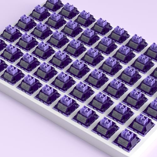 Image of Outemu Violet Heavy Tactile Keyboard Switches with Diffuser(20Pcs) | Hot-swap Pre-Lubed 5 Pin 40gf Office Typing Switches,Dustproof MX Style Smooth feel for Mechanical Gaming Keyboards