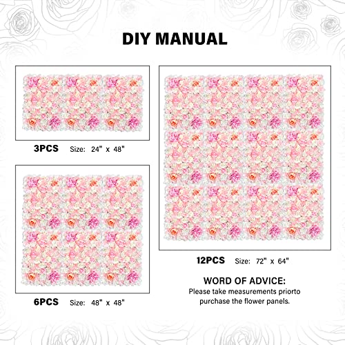 Liucogxi 15.7"X23.6" Artificial Flower Wall Panels Fake Flower Wall Mat Screen Wall Panel Floral Backdrop For Home Wedding Birthday Party Nursery Backdrop Venue Photo Photography Wall Decor #TOP3
