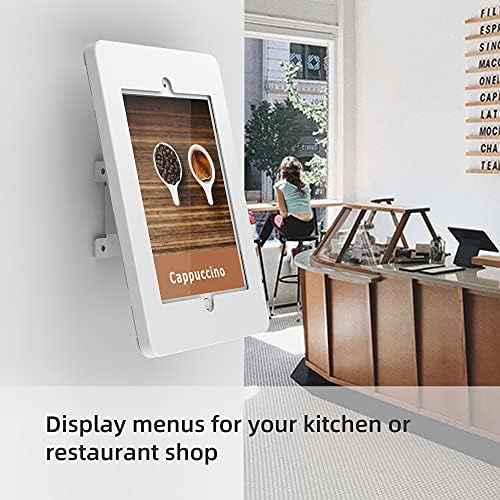 Beelta Tablet Wall Mount for 10.2 inch iPad 7th 8th 9th Generation, Anti Theft Lock and Key, iPad Wall Mount for Smart Home, Gym, Retail Store, Tradeshow Booth, Showroom, Conference Room, Metal, White