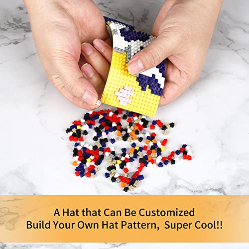 Snapback Hat Baseball Cap Building Block for Kids & Adults Black…4