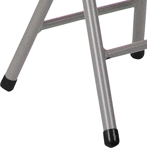 Miniatura 8 de Flash Furniture Taburete plegable Micah con asiento de plástico negro y marco gris titanio