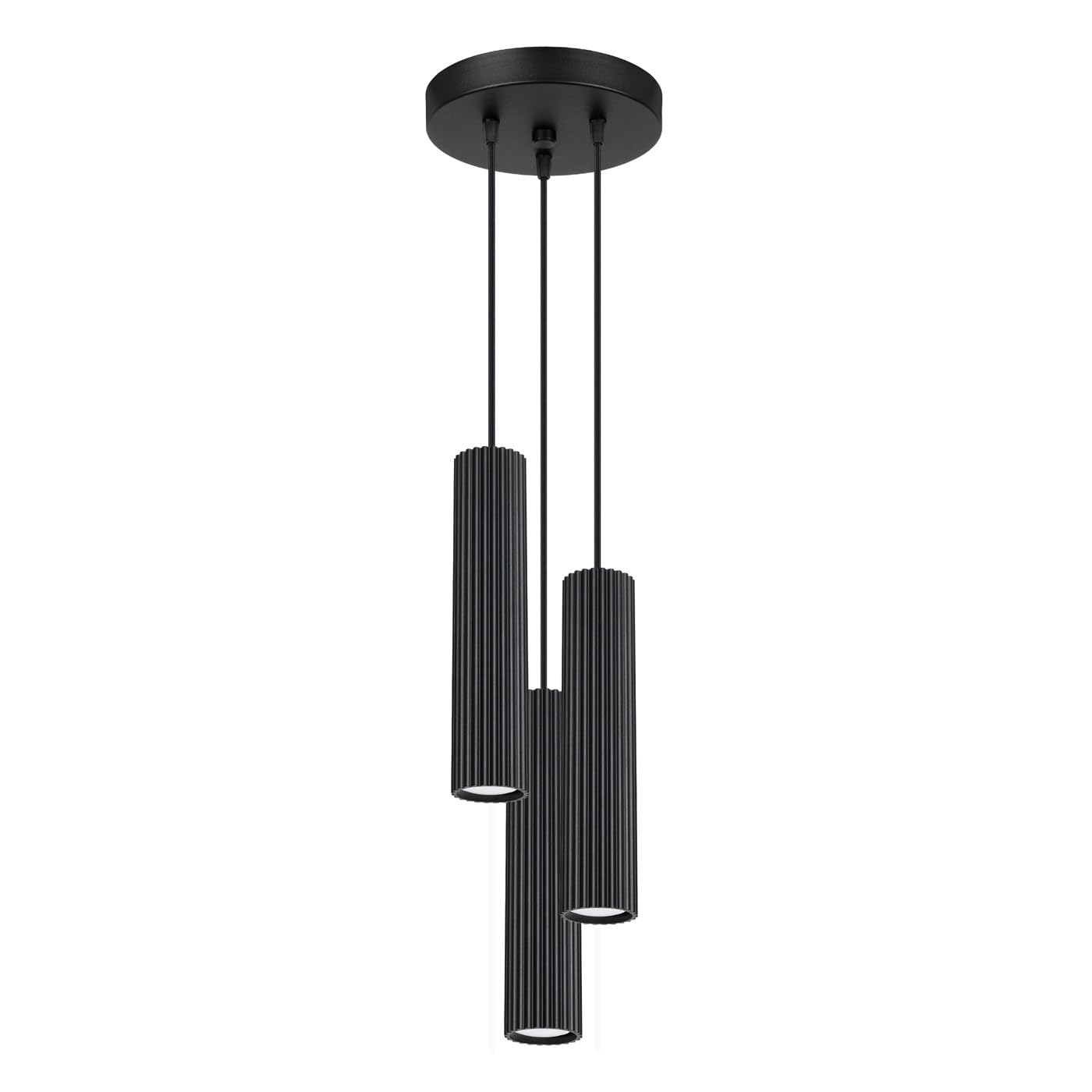 Sollux Lighting Black Pendant Lamp Karbon 3P